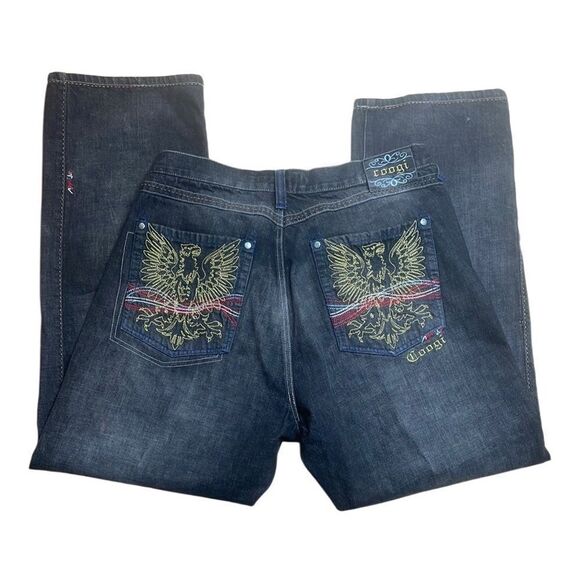 Y2K vintage Coogi Men's Jeans Eagle Embroidered Denim Jeans 38 x 34 - Picture 1 of 8